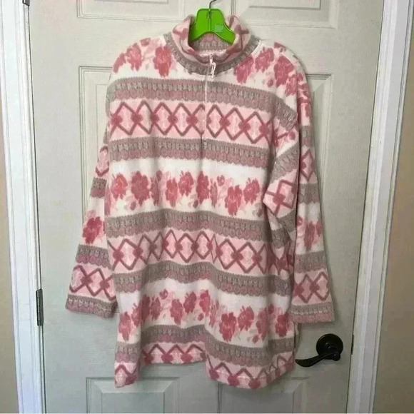 Vintage 90s Victoria’s Secret Country 1/4 Zip Pullover Oversized Fleece Sz M - Picture 1 of 8